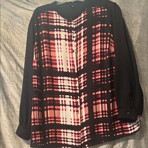 Elegant Black and Pink Women's Blouse